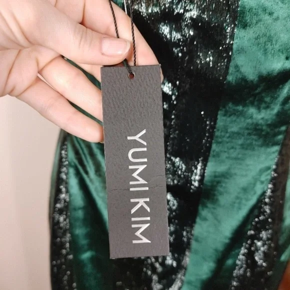 NWT Yumi Kim Emerald Green Jewel Twinkle Amelia Velvet Maxi dress sz M formal - Picture 6 of 16